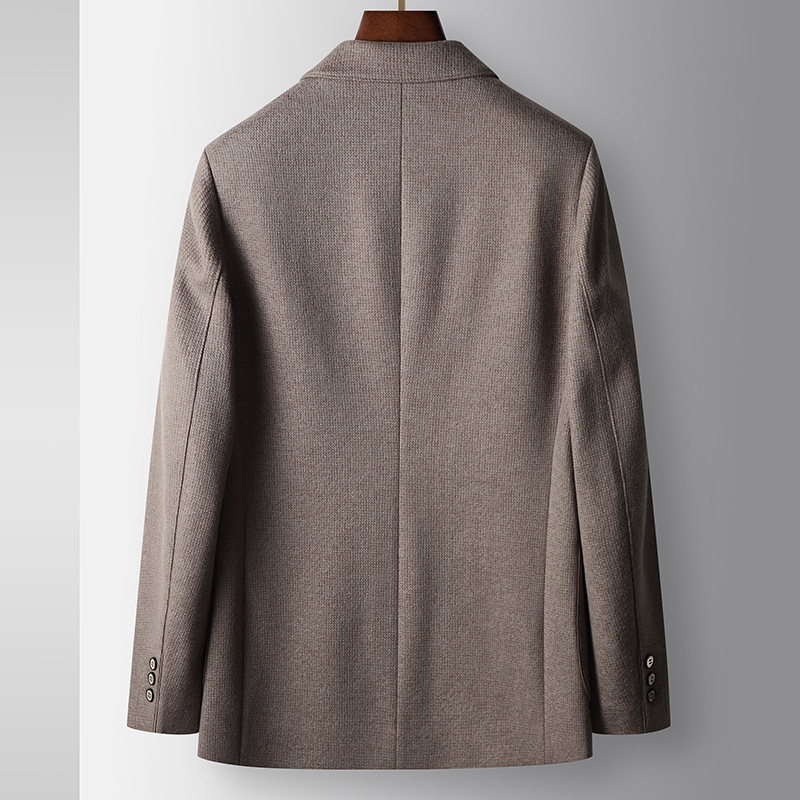 Erkek Giyim takım elbise sonbahar ve kış hafif lüks yün iş bekar batı orta yaşlı ve genç insanlar düz renk günlük takım elbise ceket trendi_voghion.com