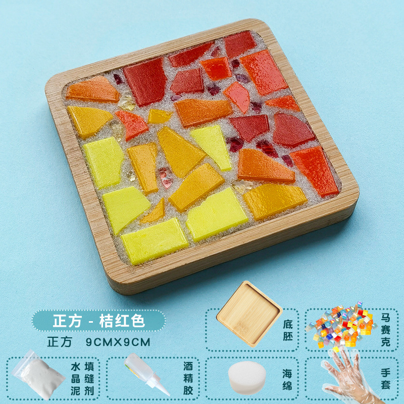 Nuevo producto bricolaje hecho a mano posavasos paquete de material mosaico padre-hijo creativo jardín de infantes pequeño regalo al por mayor juguetes educativos