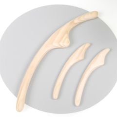 日本式檜の体の彫刻の面の彫刻の棒部の美体の形の彫刻の棒は点穴をかすめてマッサージします。