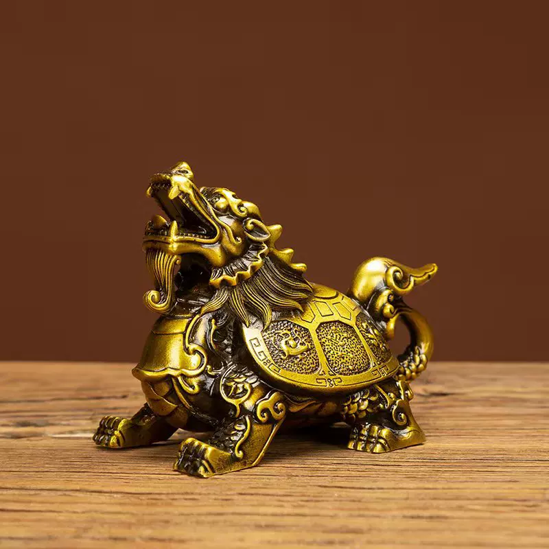 四象龙龟摆件全铜四方神兽龙龟福禄四灵龙头龟黄铜七星四纹神霸下