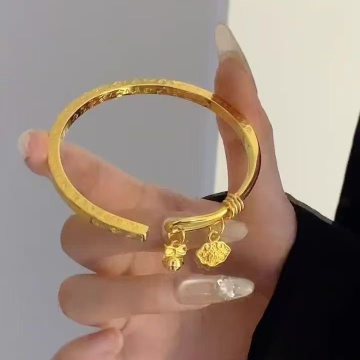Chinese-style Guochao Jiyan Bracelet New All-match Opening Solid Girlfriend Bell Gift Ruyi Fujiyan Bracelet