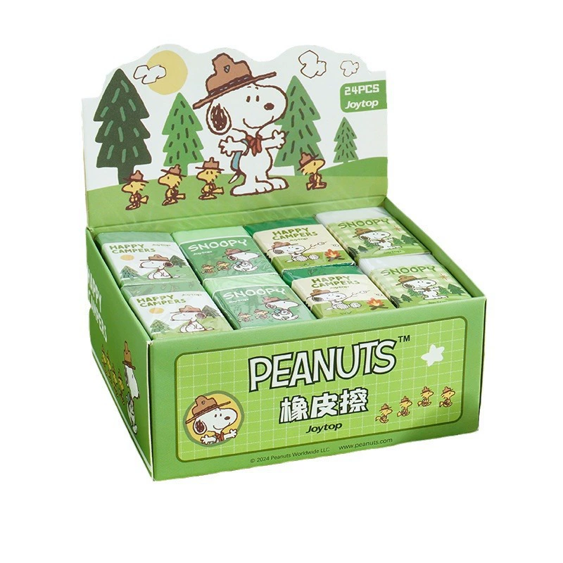 悦木 Snoopy - Camping Diary Series Eraser Anime Cartoon Student Pencil Drawing Easy to Erasp without Dishes