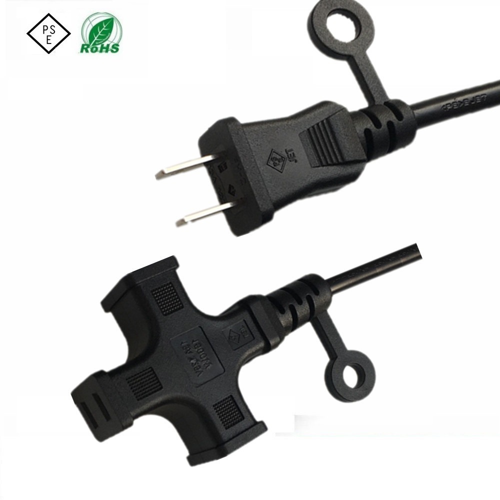 直销批发日本PSE JET日规带鱼夹插头插头电源线7-15A新安规延长线