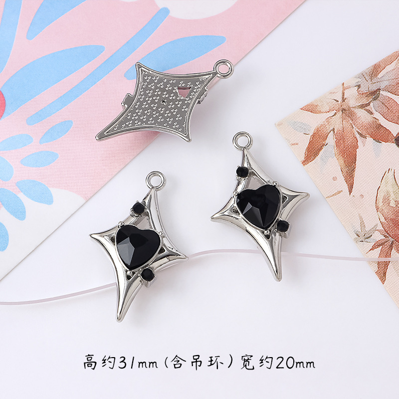 甘いクールなギャルの十字の星の双穴の合金のペンダントdiyの手作りのアクセサリのブレスレットのネックレスの部品の材料のペンダント|undefined