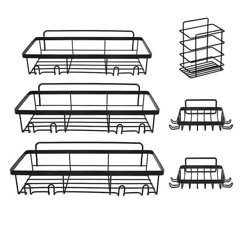 Racks de baño transfronterizos sin agujeros en la pared para almacenar estantes de baño para jabón y artículos de tocador