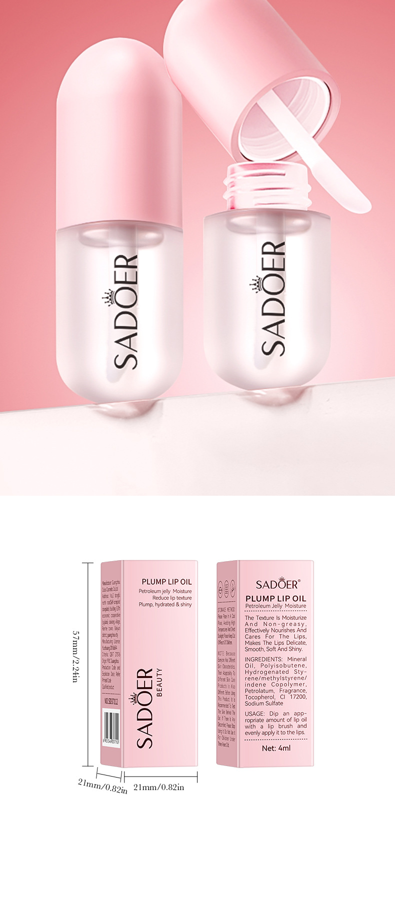 Un universal Hydrating Lip Gloss Glossy Finish 4ml pentru toate tipurile de piele