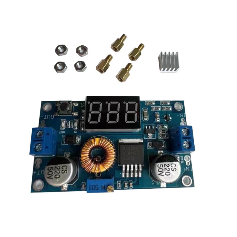 XL4015 5A 大功率75W DC-DC可调降稳压电源模块 带电压显示带数显