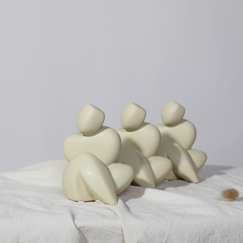 Moderno minimalista de cerámica figura decoración artesanías para el hogar sala de estar modelo habitación pasillo escritorio figura decoración suave