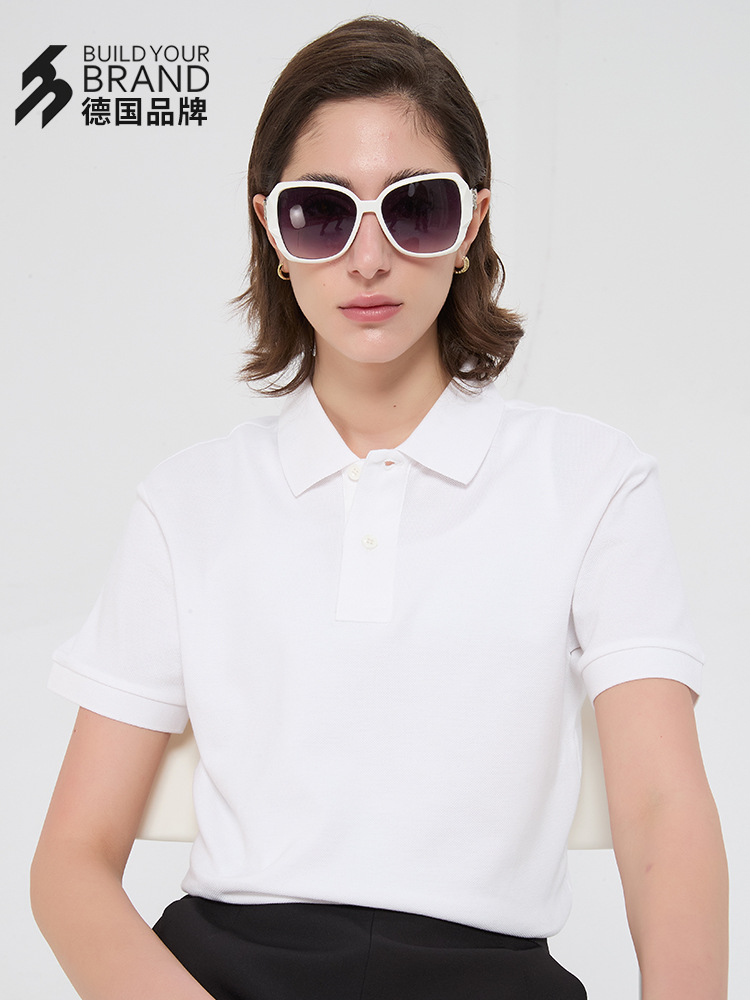 Camiseta Polo de Algodón de Color Sólido para Hombre y Mujer, Estilo Informal de Negocios, Venta al por Mayor de Fábrica, Manga Corta, Estilo Básico de Verano, BYB0020 Chino-Alemán