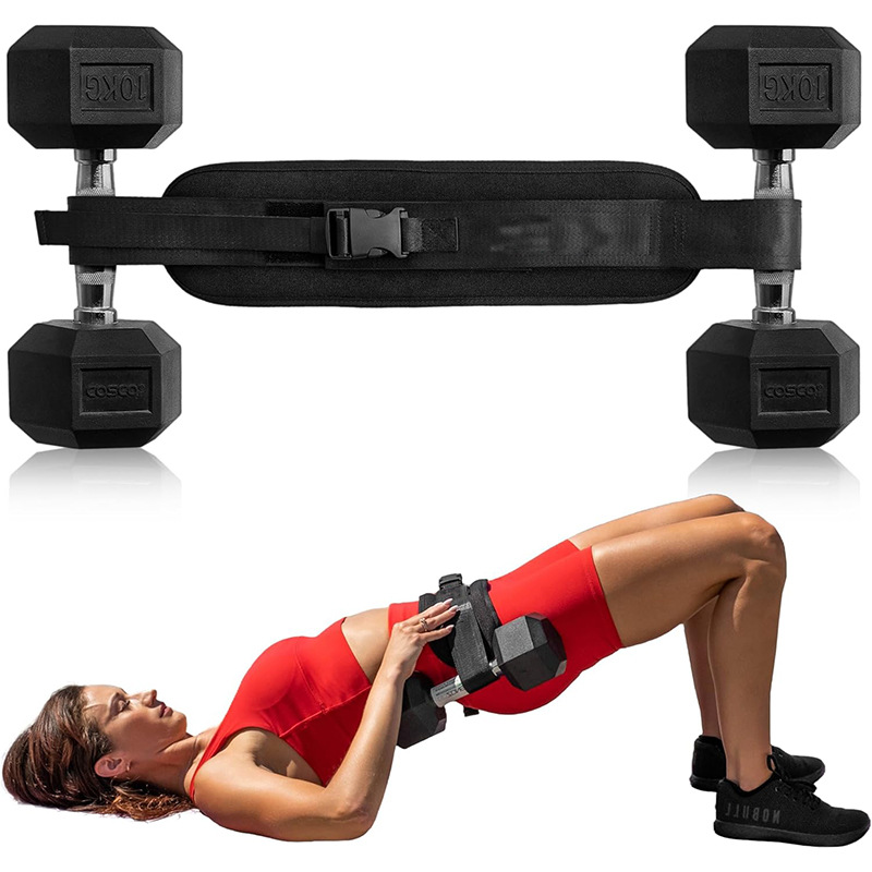 New Hip Bridge Weight-bearing Belt Dumbbell Hip Push Weight-bearing Training Belt Hip Ass Fitness Waist Protection Fitness Equipment for Men and Women