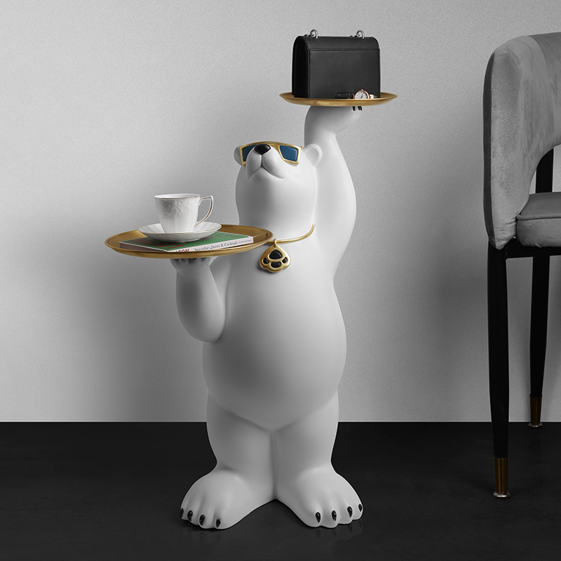 Creative Large Sunglasses Silly Bear Floor-Standing Ornaments Living Room Sofa Tray Storage Home Moving Gift