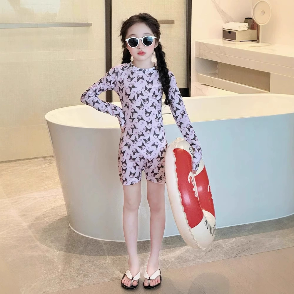 Детский купальник Куроми для девочек, новый стиль 2025 года, быстросохнущий, модный, для пляжа, интернет-знаменитости, цельный купальник