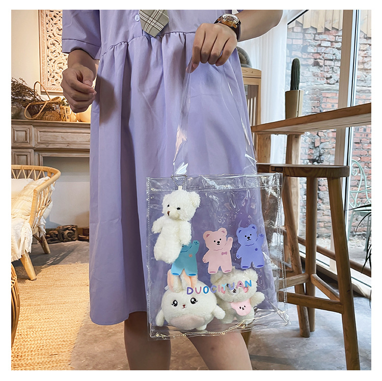 Wholesale Cartoon Color Printing Bear Transparent Shoulder Bag Nihaojewelry display picture 56