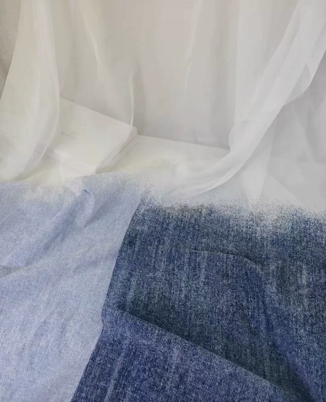 Summer denim shiffon shirt, trousers, cloth, direct factory sales, (Physicals), gradient