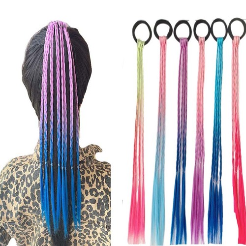 Children's wig accessories, headwear, false ponytail, strap-style colorful braided headband, girls' short stage cute hairstyle