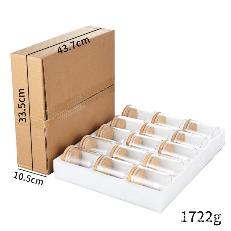 Tanque de sellado de vidrio Amazon suministro directo envasado de algodón de perla tanque de té al por mayor transfronterizo tanque de almacenamiento de vidrio