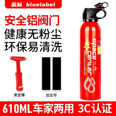 for Cars and Homes, Vehicle fire extinguisher - blue-label-mswj610-single-bottle-fixed-with-safety-hammer