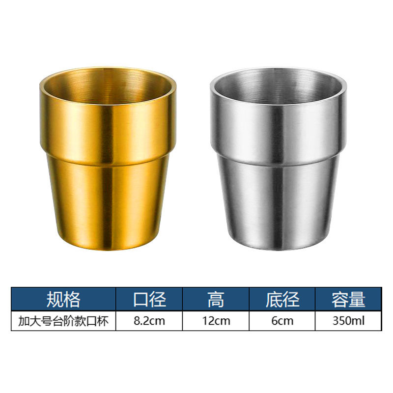 Taza de cerveza coreana de acero inoxidable barbacoa 304 taza de agua de doble capa taza antiescaldadura para niños taza de café con letras