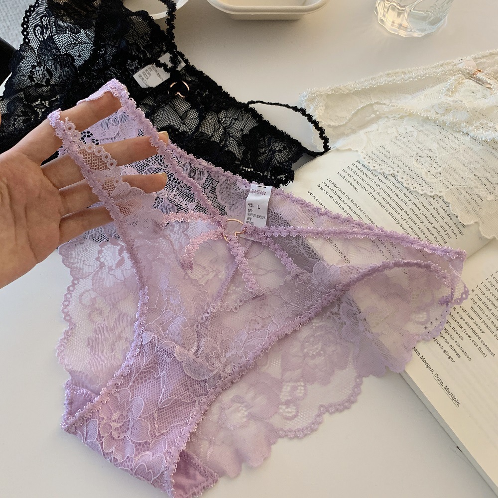 Nektar de primavera ~ nueva ropa interior de encaje de mujer pura, sexy, pantalones cortos huecos, pantalones de entrepierna de algodón para niñas image 3