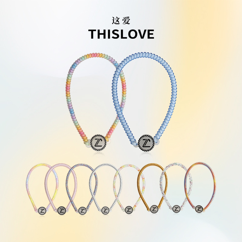 American Tt Phone Cord Headband Hair Rope Women's Sports Headwear Headband Hair Accessories Stretch Elegant Elastic Cute Hairband