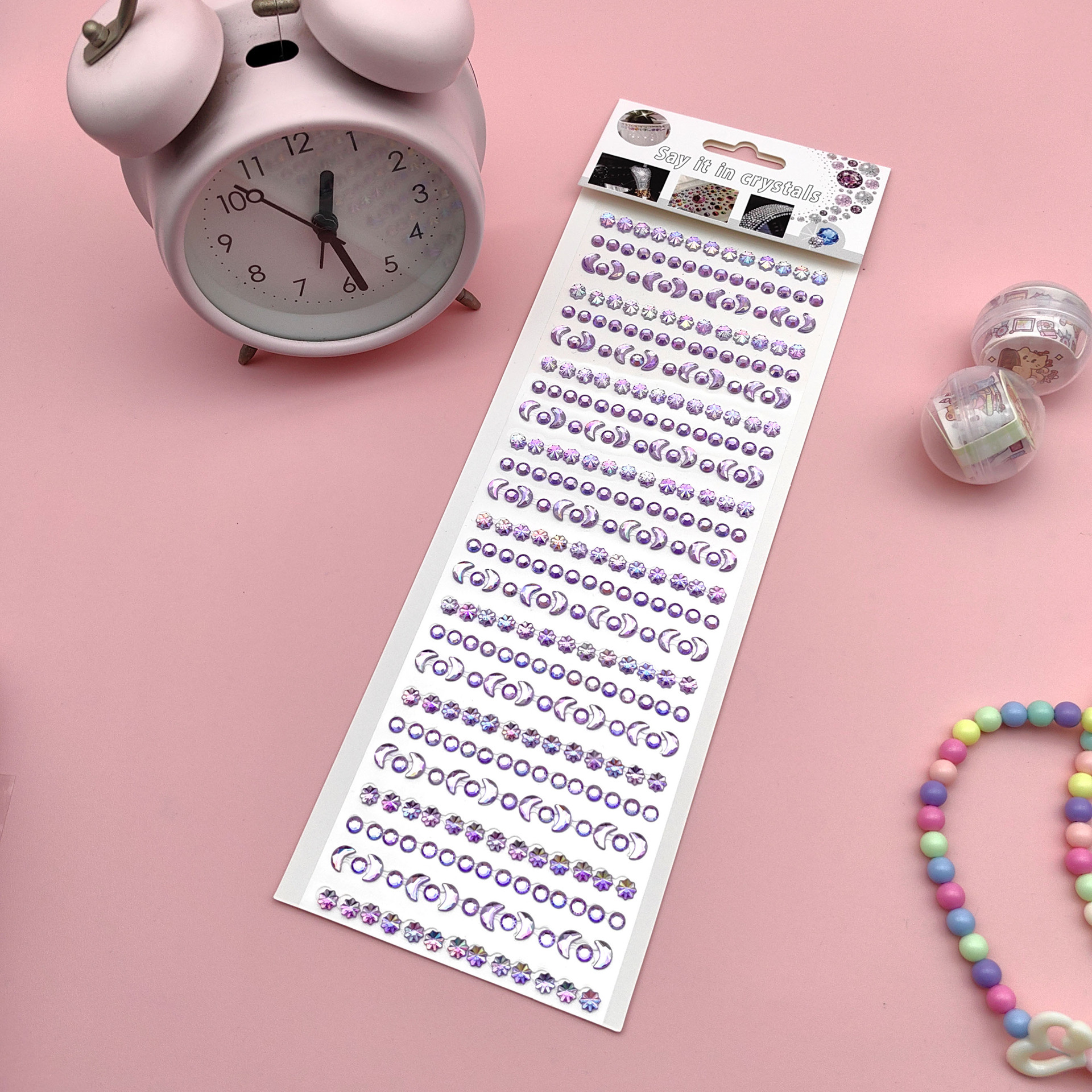 Coloridas pegatinas de flores de hielo para niños gema de diamantes de color AB pegatinas de cristal acrílico de juguete princesa pequeñas pegatinas al por mayor