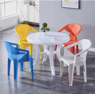Plastic Backrest Chair Diamond Chair Household Adult Food Stall Outdoor Dining Table and Chair Night Market Stool