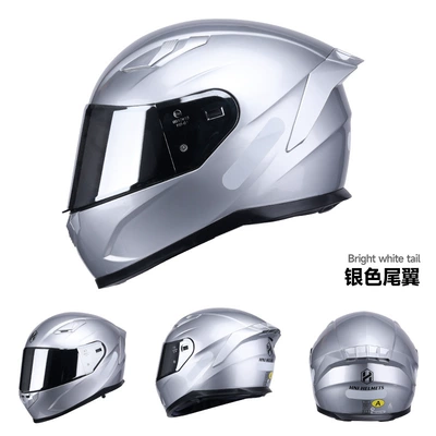 unisex electric car helmet – Motosiklet kaskı (dəbilqə) - silver-tail-black-piece-m