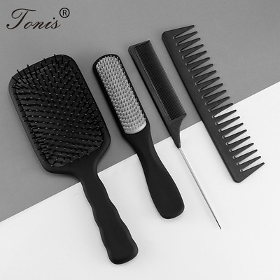 跨境亚马逊款美发工具梳 气囊梳塑料九排尖尾梳顺发造型梳子套装|ru