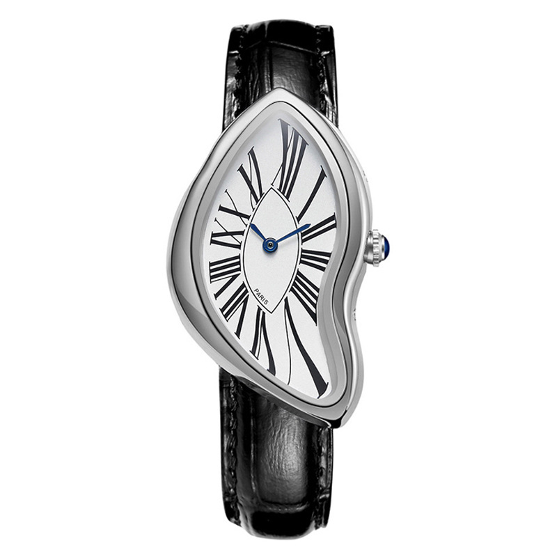 Special-Shaped Watch Men's Watch High-End Creative Melting Distortion Y2K Second-Hand Watch Retro Ins Style Unisex Quartz Watch