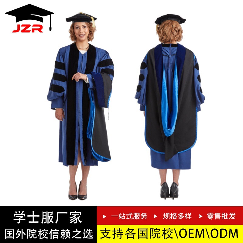 Cross-Border American Yale University Doctor Uniform, Bachelor's Uniform, Unisex Graduation Ceremony, Graduation Dress, Robe Suit