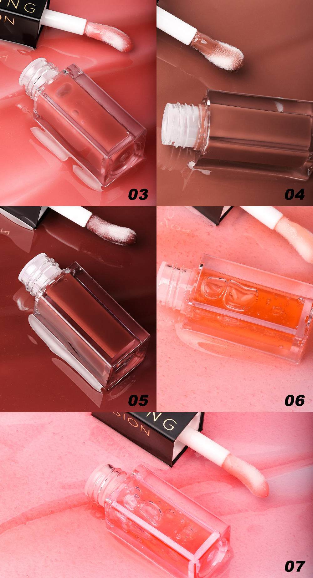 YOUNG VISION 7-color Lip Oil Mirror Water Gloss Lip Gloss Dudu Lip Liquid Lipstick undefined
