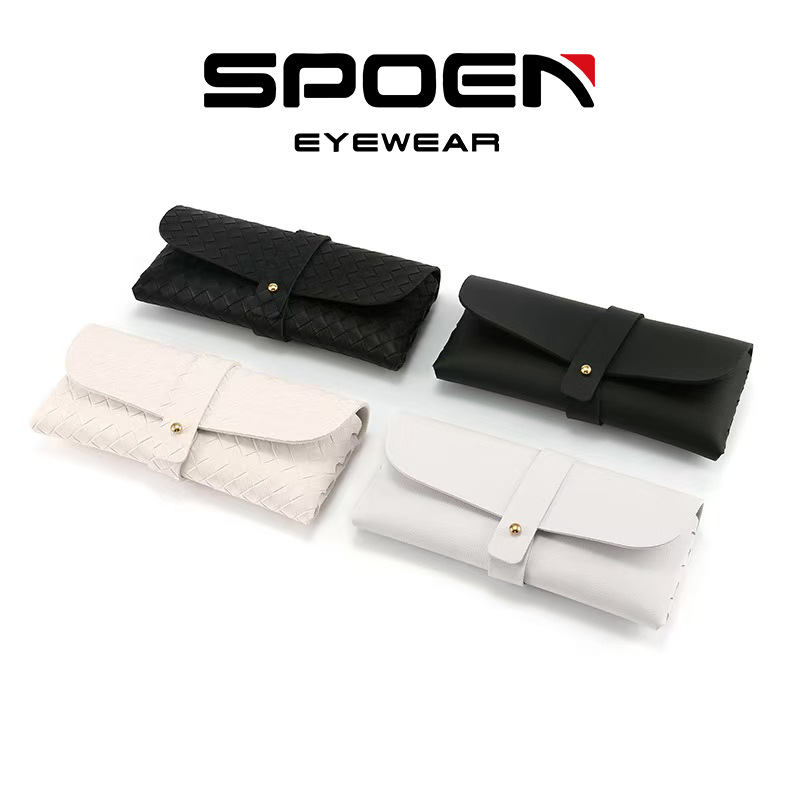 Fabricante en stock pu flocado nueva moda simple suave gafas bolsa caja de embalaje al por mayor