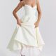 2025 New Summer European and American High-end Male Sling Main Dress French Mesh Large Swing Double Sling dress