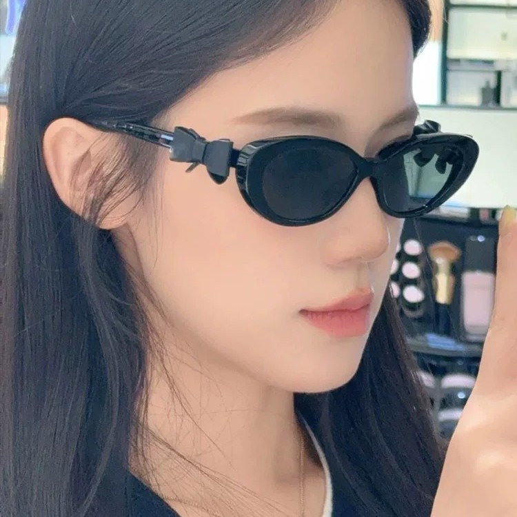 辛芷蕾同款小框猫眼太阳眼镜女可拆卸蝴蝶结墨镜个性时髦街拍显瘦|undefined