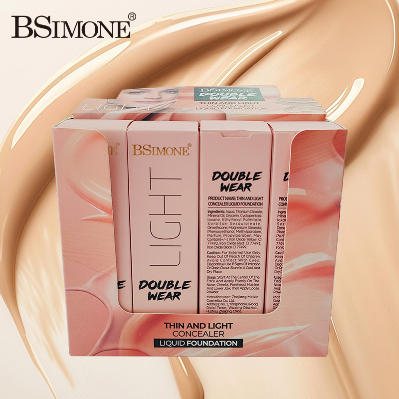 Exclusión transfronteriza, base líquida hidratante e hidratante ligera y natural, corrector, base impermeable y resistente al sudor de larga duración sin maquillaje