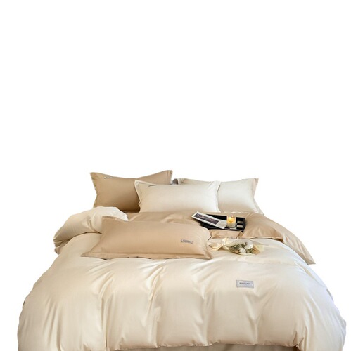 160 pieces of lightweight luxury high-end long-staple cotton bed set, all-cotton pure cotton bed skirt, simple solid color bedding, comforter cover