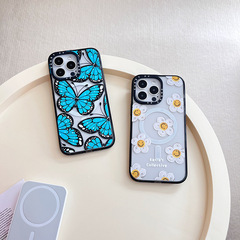 藝術油畫雛菊適用蘋果iPhone14ProMax磁吸手機殼13潮牌12/15Ultra