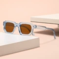 Blue frame tea slices