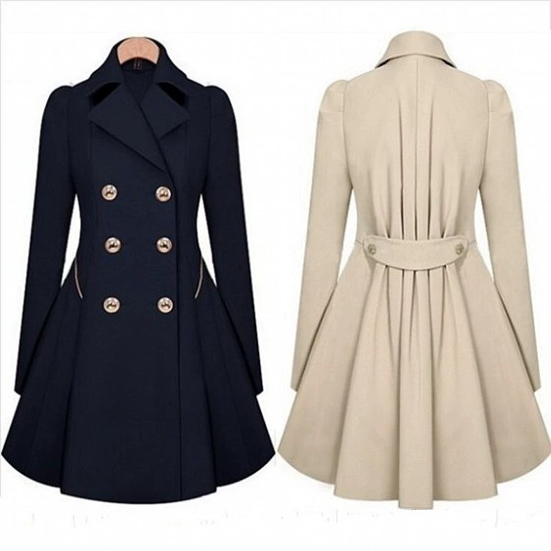 Длинная куртка, осеннее trench-coat, оптом, европейский стиль, облегающий, средняя длина, плюс сайз