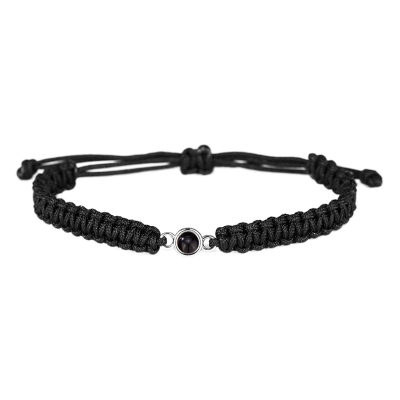 100 Languages I Love You Projection Knotted Bracelets Braided Round Beads Color Picture Photo Bracelets Cross-Border Export