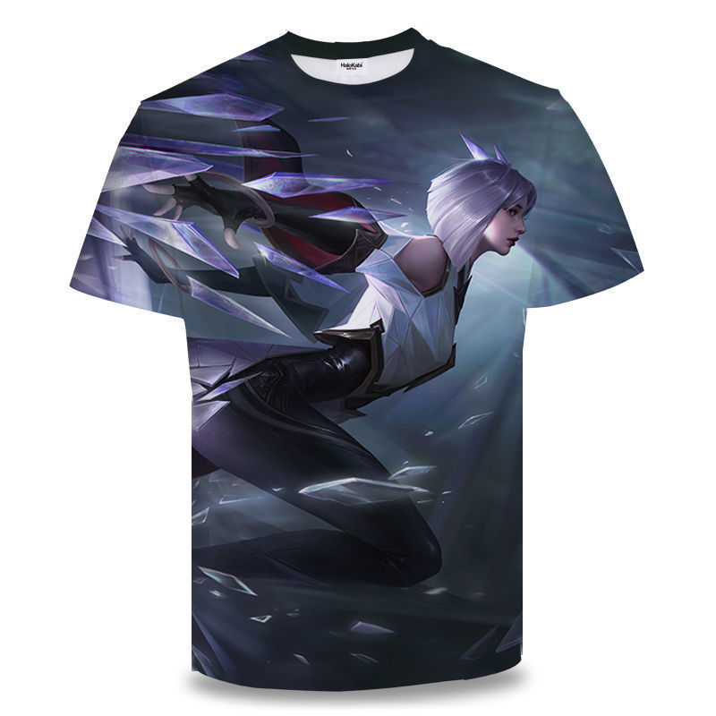Camiseta de manga corta con estampado digital bidimensional de verano 3d verano para adolescentes y niños juego de gloria para hombres