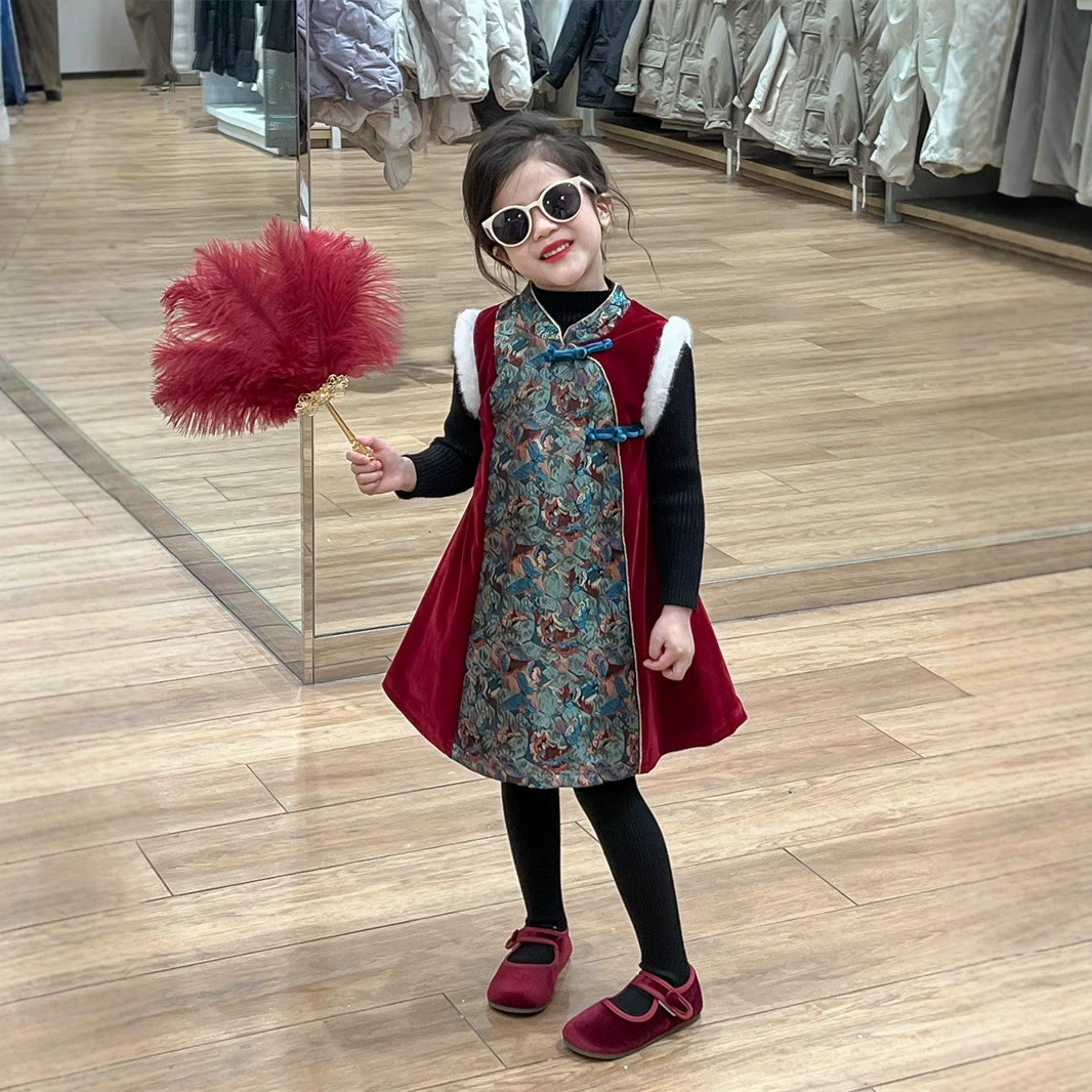 Новогодняя одежда ~ Китайская девушка в стиле новый китайский стиль шерсти