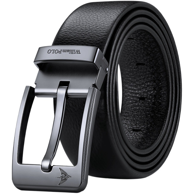 Cinturón Emperor Paul para hombre, cinturón versátil de negocios de cuero genuino de alta gama, cinturón con hebilla de aleación para hombre, producto genuino.