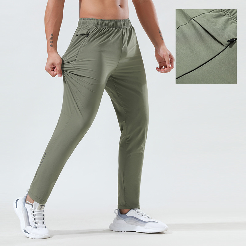 LULU Sports Quick-drying Pants Men's Loose Summer Thin Ice Silk Outdoor Running Fitness Yoga Leisure Training Pants