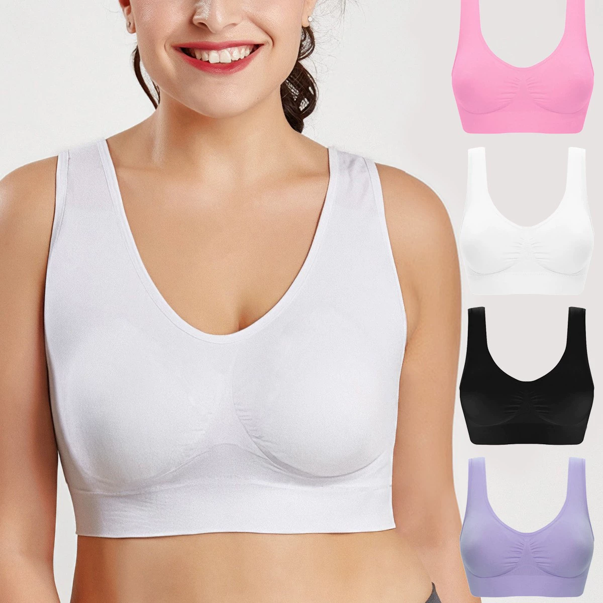 Большой размер bra дамы маленький жилет бесшовный однослойный обертывание груди сна Йога спортивный бюстгальтер жилет