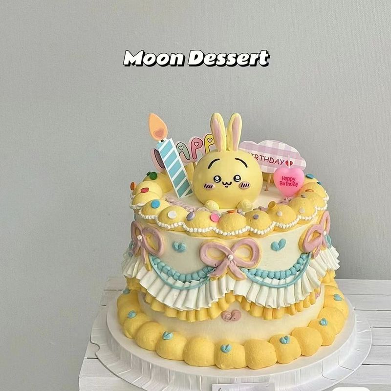可爱儿童生日蛋糕装饰软胶动物小八乌萨奇吉伊玩偶甜品装扮摆件|undefined