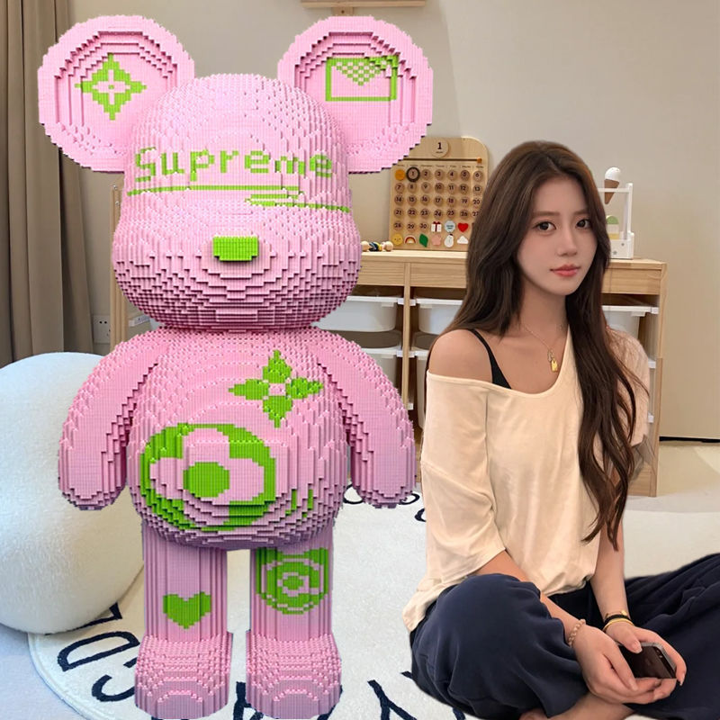 1m 特大ホワイトバイオレントクマレゴビルディングブロックと互換性大人子供のおもちゃパズル装飾品誕生日ギフト|undefined