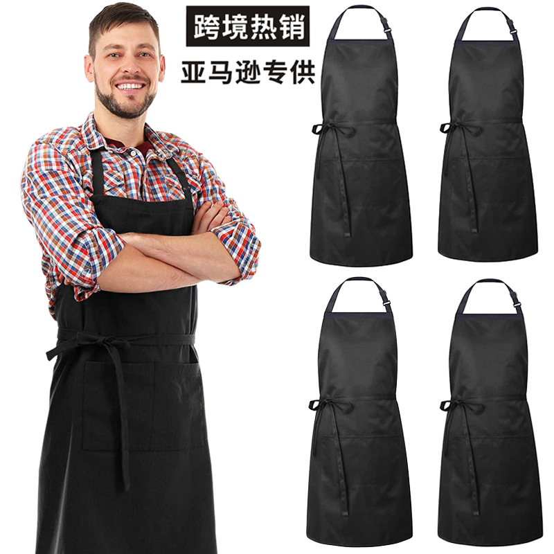 Tarjeta de hilo de algodón impermeable hebilla ajustable hogar impermeable publicidad delantal espesado trabajo camarero delantal en stock