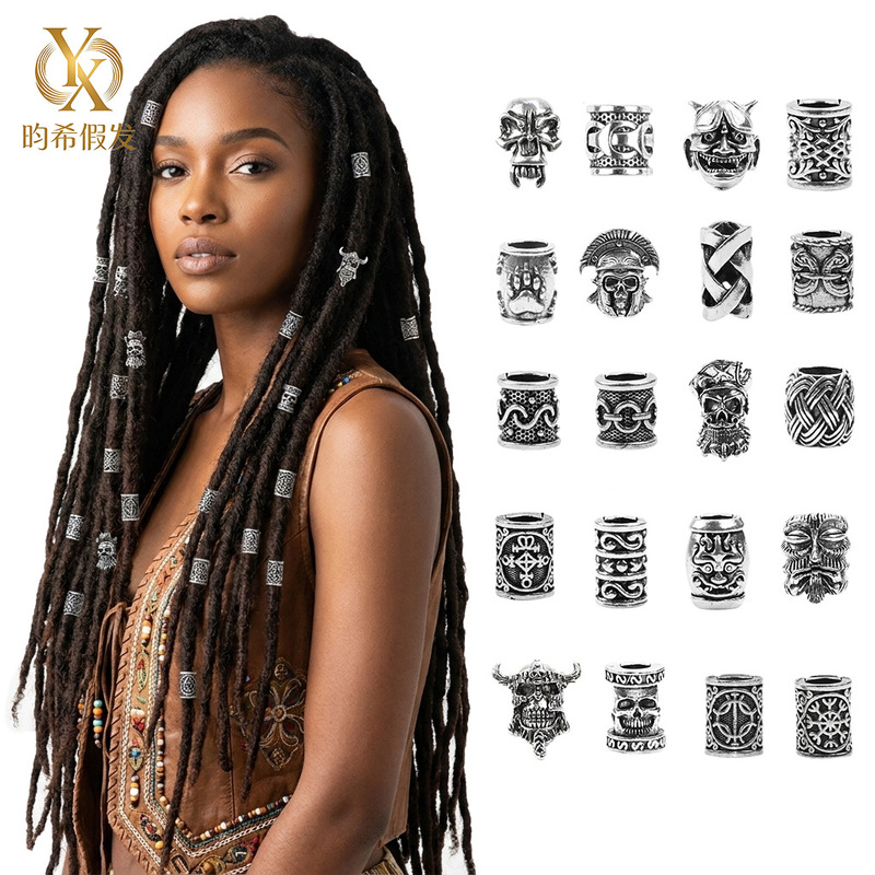 New Viking Rune Beard Beads Alloy Curved Tube Pendant Retro Headwear Hair Accessories Braid Decoration Beads New Viking Rune Beard Beads Alloy Curved Tube Pendant Retro Headwear Hair Accessories Braid Decoration Beads