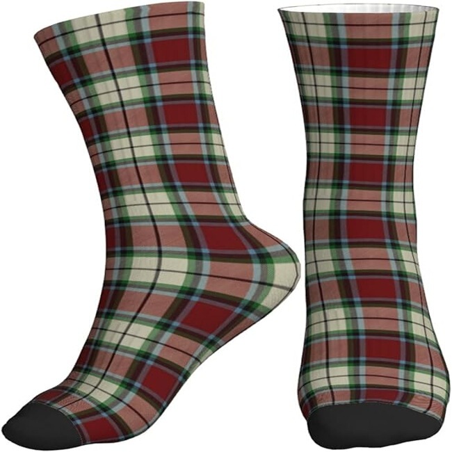 Scottish Tartan Novelty Socks Men's and Women's Mid-Tube Breathable Sports Socks Suitable for Running